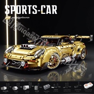 รถแข่งรีโมทคอนโทรล Porsche 911GT3 ตัวถังกว้าง เคลือบไฟฟ้า ของเล่นสร้างแบบ Lego