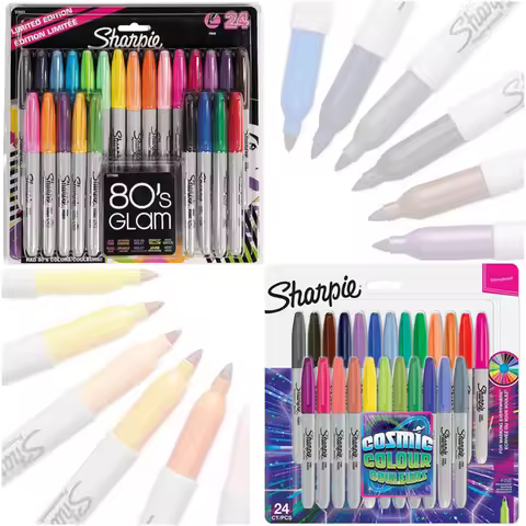 Sharpie Cosmic/80 Glam Permanent Markers Fine Point Pens Colour Waterproof Paint Marker for Metal Ti