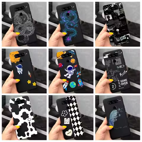 Silicone Case For LG V40 ThinQ Cover LM-V405 LM-V409N Shockproof Bumper Cool Child Style Soft Phone 