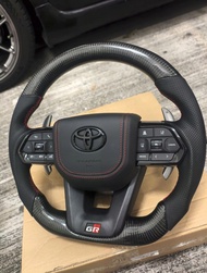 軚盤 Toyota GR 碳纖維方向盤  LC炭纖平底軚環 刀鋒 撥片 大 霸王 Alphard Vellfire estima previa noah voxy porte spade prius 