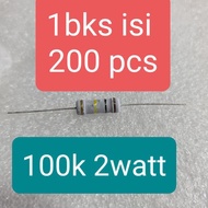 Resistor 100K 2W 2Watt 100Kilo Ohm Contents 10pcs