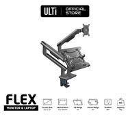 ULTi Flex Laptop &amp; Monitor Stand - Mount up to 32" Monitor &amp; 16" Laptop  on 2 Adjustable Spring Arm, Ergonomic Mount