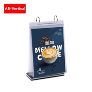 Table Menu Stand with 6 Pocket Display A5 A6 Flip Menu Stand Clear Menu Cover Paper Menu Display Sta