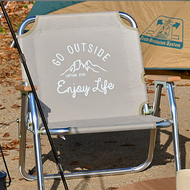 日本CAPTAIN STAG 戶外露營鋁合金折疊單人椅-卡其色