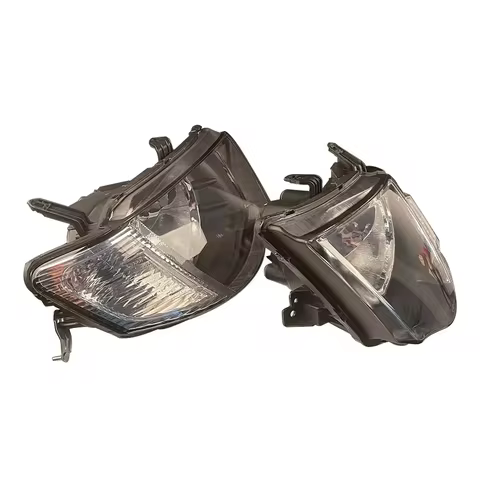 Pair Headlight For Mitsubishi L200 Triton KA4T KA5T KB9T 2005-2013 Black Housing Crystal Style Head 