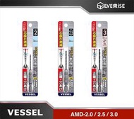 [工具潮流]日本製 VESSEL 高硬度HSS 鐵鑽尾 六角軸 鐵工用 鑽頭 AMD-2.0 / 2.5 / 3.0