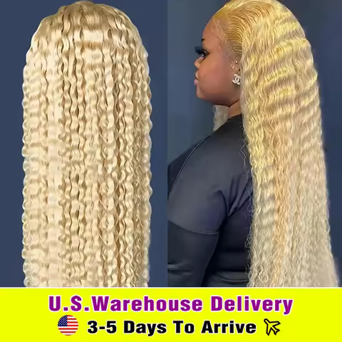 30 40 Inch 613 Blonde Deep Wave 13x6 Lace Frontal Wig Glueless Ready To Go Curly 13x4 Lace Front Hum