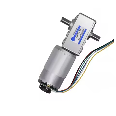 A58SW-555 Double Shaft DC 12V 24V Worm Gear Motor With Encoder