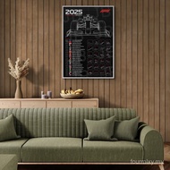 Formula 1 2025 Poster Racing Calendar F1 Schedule Canvas Pictures Prints Wall Pictures for Living Ro