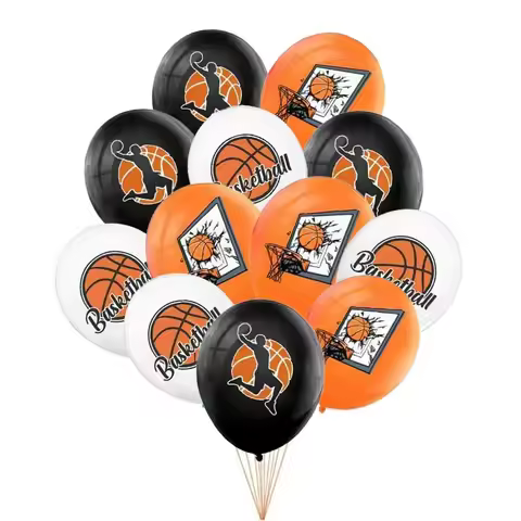 12pcs / Lot Basketball Balloon 12inch Latex Balloon Kids Party Birthday Festive Decoration