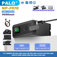 PALO NP-F970 NP-F960 แบตเตอรี่พร้อมพอร์ต Type C สำหรับ Sony F990 F980 F960 F770 F750 CN-126 CN-160 C