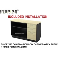 TOMA SERIES T-YOP7123 COMBINATION LOW CABINET (OPEN SHELF + FIXED PEDESTAL 2D1F)