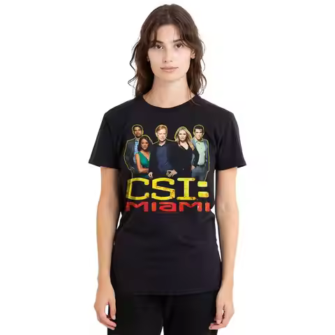 Csi Miami The Cast In Black Ladies T Shirt S 2Xl