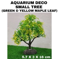 AQUARIUM DECORATION / ARTIFICIAL PLANT - SMALL TREE - GREEN & YELLOW MAPLE LEAF - Model: K-8