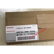 Honda Genuine Tyre-R Sticker Honda Civic FD2R Type R / Civic FK8 Turbo Type R 08F30-SNW-000A