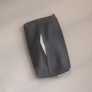 日本TOYO CASE 棉麻布壁掛磁吸式口罩收納袋-簡約灰