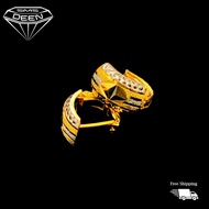 SMS DEEN Clip Earrings, ±2.8GM - Gold 916 Emas - Subang Katup  (Info: ±1.1x0.7CM - 2.86GM)