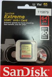【鄰家電腦】SanDisk Extreme Pro SDXC UHS-I(V30) 64GB 記憶卡(公司貨) 170M