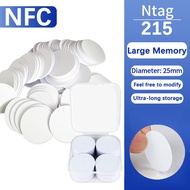 NFC Ntag215 13.56MHz NFC Coin Bonding Card Badge ISO/EC14443A 25mm Waterproof PVC 215 Electronic Tag
