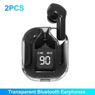 【Hot demand】 2pcs Tws Wireless Headphones Bluetooth 5.1 Earphones Transparent Led Digital Display Heavy Bass Hifi Stereo Sports Earbuds