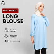 ZOE ARISAH BLOUSE MUSLIMAH WOMEN NURSING BF FRIENDLY Blouse Cey Crepe Labuh Oversized Baggy Style FA