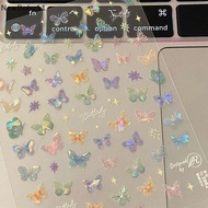 NY Fashion Delicate Butterfly Wing Streamer Laser Stickers Advanced Embossed Nail Art Stickers Color