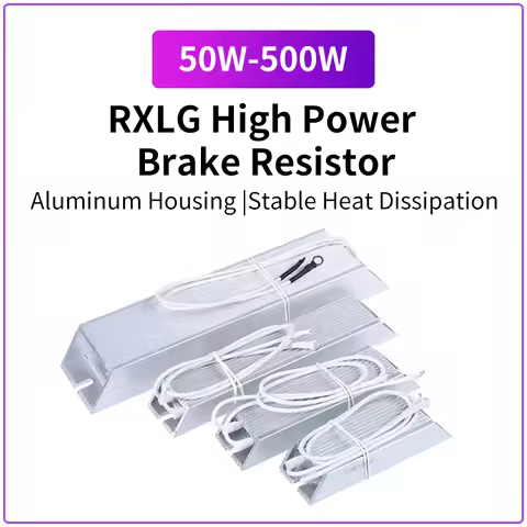 RXLG High Power Aluminum Housed Braking Resistor 50W 100W 150W 200W 300W 500W 5–500Ω for Servo & Fre