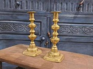 【卡卡頌  歐洲古董】法國老件 純銅  雕刻  燭台  (提供租借)m0007