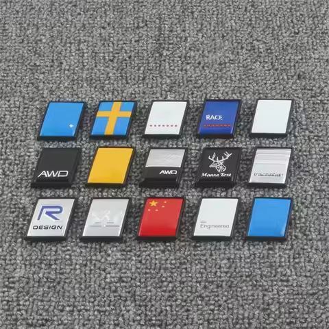 3D Metal Black Base AWD R Design Rear Trunk Badge Emblem Sticker Decals For VOLVO S40 S70 S80 XC60 X