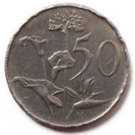 Koin Kuno 50 Cents SOUTH AFRICA - SUID-AFRIKA 1972