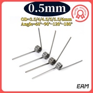 V-shaped spring  sus304 d0.5mm OD3.5/4/4.5/5/5.5/6mm V-shaped spiral torsion spring angle 60/90/120/