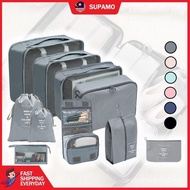SUPAMO Full Set Travel Organizer Bag Beg Perjalanan Luggage Packing Cube Travel Bag Packing Bag Stor