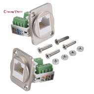2PCS RJ45 Panel Mount Screw Terminal Adapter, RJ45/8P8C Female Panel Mount Connector, RJ45 Solderles
