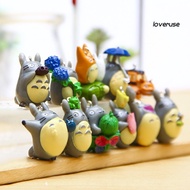 12Pcs/Set Anime Totoro Resin Model Miniatur Rumah Boneka