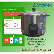 Imarflex IRC-280S 4-in-1 Rice Cooker and Multi-Cooker - 2.8L / 16 Cups (Houseware Express)