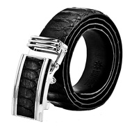 Huy Hoang vip 4P black python leather men's belt HP4332