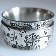 "i Am Enough" Retro Women's Ring Fashion Alloy Dandelion Ring Jewelry Accessories