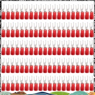 100 Pcs 4mm Fork AWG 22-16 Pre Insulated Terminal Cable Lug