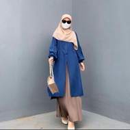 MODIS96 Latest Women's Plain Jumbo Muslim Tunic, Shakilla Twill Material, Balloon Sleeves, Live Butt