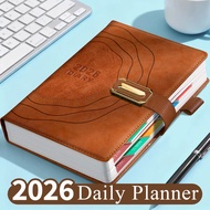 2026 Student Planner Notebook Leather Cover Academic Organizer with Monthly/Weekly/Daily Planner