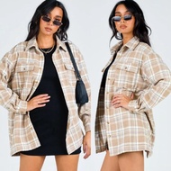 Beige Plaid Blouse 69965