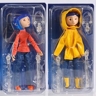 Neca Coraline in Striped Shirt/Yellow Raincoat 7" ABS/PVC Action Figure Toy Doll