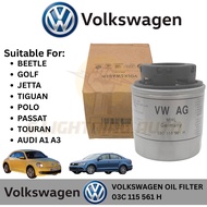 (03C 115 561 H) OIL FILTER VOLKSWAGEN BEETLE, PASSAT, GOLF, JETTA, TIGUAN, POLO, AUDI A1/A3