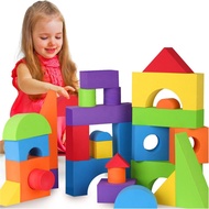 Large Building Foam Blocks for Toddlers – 30 Piece Giant Jumbo Big Building Blocks – Variety Shapes 