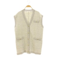Ebure Vest v-neck gray tweed lame mix Direct from Japan Secondhand