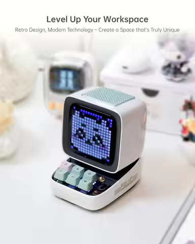 Divoom Ditoo-Pro Speaker Mini Retro Pixel Art Bluetooth Portable Alarm Clock DIY LED Display Board C
