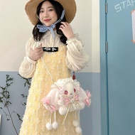 Lolita Japanese Lolita Bunny Bag JK Cute Girl Bunny Bag Crossbody Bag Pearl Handbag Children Cute Ba