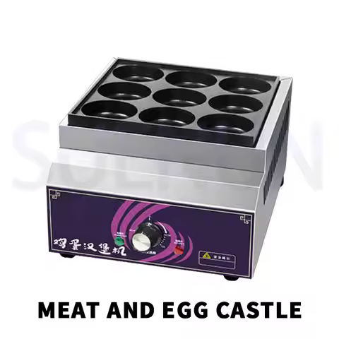Egg Burger Maker Commercial Pancake Maker Gas Non Stick Pan Electric 9-hole Bread Maker waffle maker