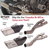 Slip For Yamaha R1 YZF 2015-2020 Motorcycle Escape Moto Exhaust Modified Titanium Alloy Middle Link Pipe Carbon Fiber Mu