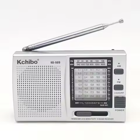 KK-989 Portable Radio FM MW SW 1-8 Pocket Radio Receiver FM Medium Wave Short Wave 10 Band Receiving